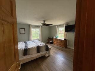 5125 S Walnut Hill Rd, Springfield, MO 65810 - bedroom featuring wood finished floors and ceiling fan