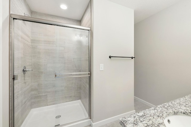 2801 E Bradford St, Republic, MO 65738 - full bath with a stall shower, vanity, and recessed lighting