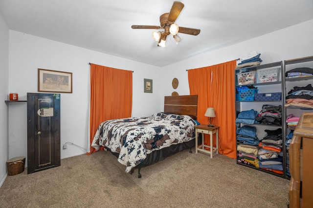 212 N School St, Goodman, MO 64843 - carpeted bedroom with ceiling fan