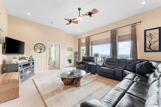 215 Split Rock Dr, Hollister, MO 65672 - living room with light carpet and recessed lighting