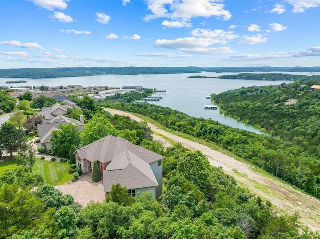 215 Split Rock Dr, Hollister, MO 65672 - aerial view of property and surrounding area featuring a large body of water