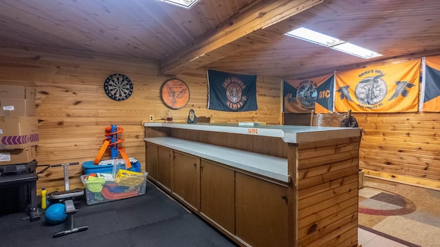 1160 Bethel Ave, Mammoth Spring, AR 72554 - bar with wooden walls and wood ceiling