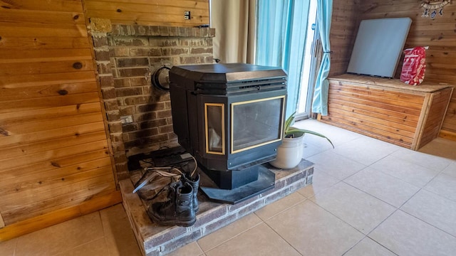 1160 Bethel Ave, Mammoth Spring, AR 72554 - detailed view of a wood stove and wooden walls