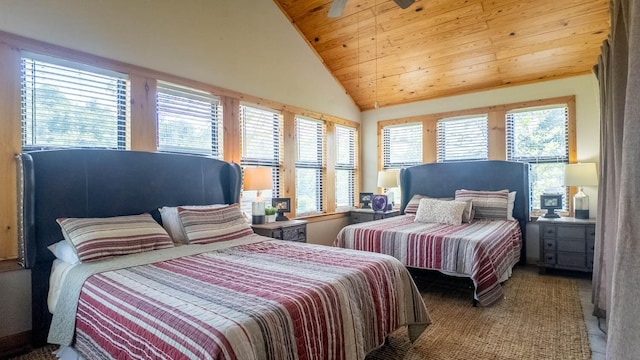 4534 Bayou Access Rd, Mammoth Spring, AR 72554 - bedroom with lofted ceiling and wooden ceiling