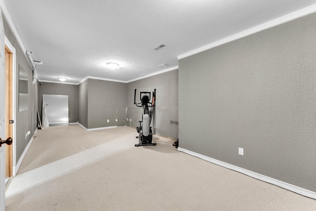 3318 Winged Foot Dr, Nixa, MO 65714 - workout room with ornamental molding and carpet floors