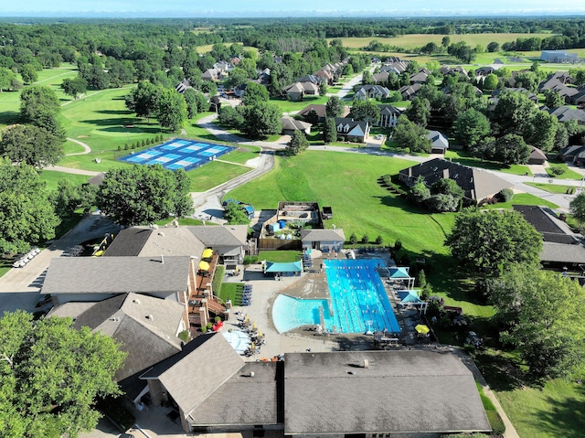 3318 Winged Foot Dr, Nixa, MO 65714 - aerial perspective of suburban area with a pool