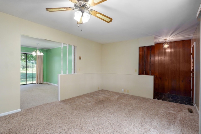 13762 State Highway Z, Verona, MO 65769 - carpeted spare room with a chandelier and ceiling fan