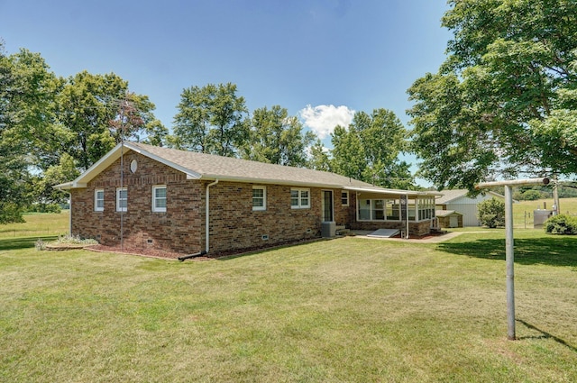 13762 State Highway Z, Verona, MO 65769 - back of property with brick siding, a yard, and a shingled roof