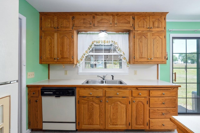 13762 State Highway Z, Verona, MO 65769 - kitchen with white appliances, light countertops, and brown cabinets