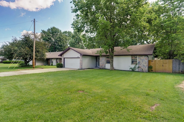 3656 S Kansas Ave, Springfield, MO 65807 - ranch-style home featuring driveway, an attached garage, stone siding, and a gate