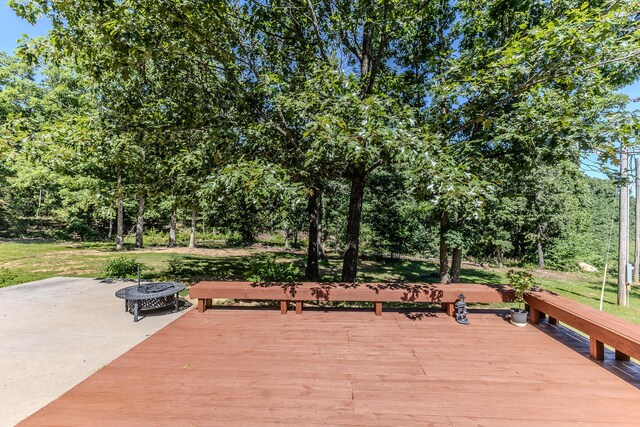10675 State Highway Aa, Grovespring, MO 65662 - deck with a fire pit and a yard