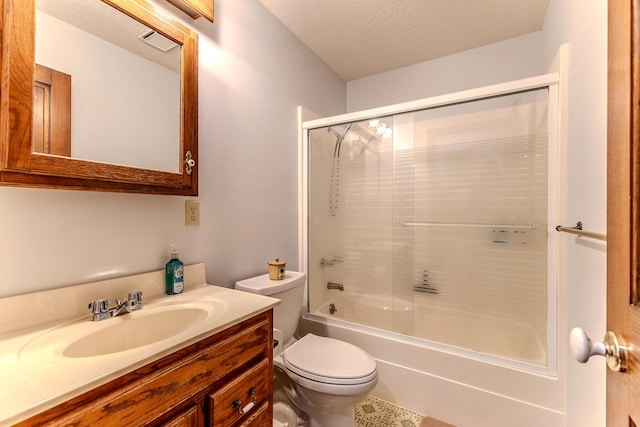 10675 State Highway Aa, Grovespring, MO 65662 - bathroom featuring enclosed tub / shower combo, vanity, and a textured ceiling
