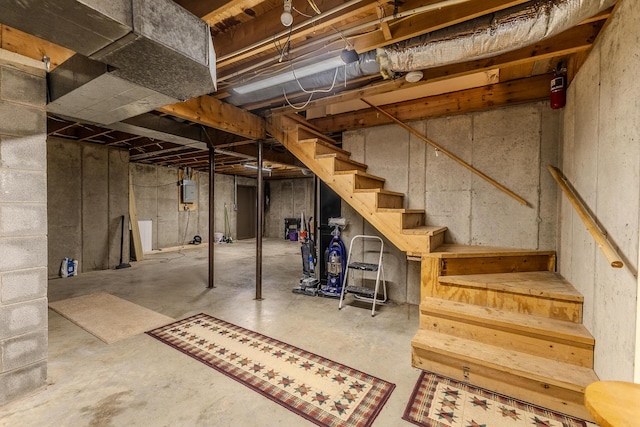 10675 State Highway Aa, Grovespring, MO 65662 - unfinished basement with stairway and electric panel