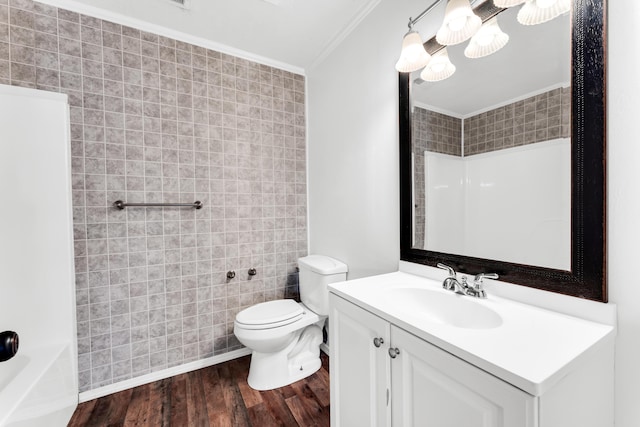 639 N Althea Ave, Nixa, MO 65714 - full bathroom featuring wood finished floors, crown molding, and vanity