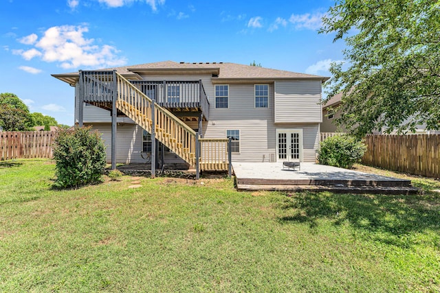 639 N Althea Ave, Nixa, MO 65714 - back of property featuring a deck, stairs, and a fenced backyard
