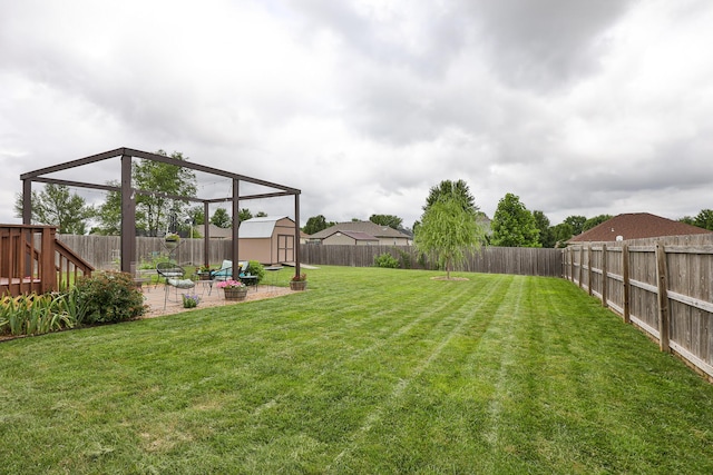 1925 E Costa Mesa Ct, Ozark, MO 65721 - fenced backyard featuring a storage shed and a patio area