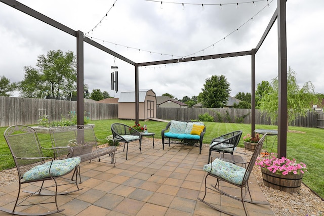 1925 E Costa Mesa Ct, Ozark, MO 65721 - fenced backyard with a storage shed and a patio area