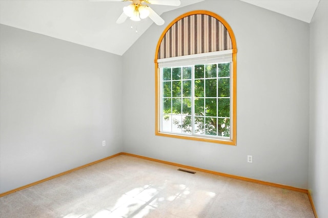 4939 S Prairie View Ave, Battlefield, MO 65619 - carpeted spare room with lofted ceiling and ceiling fan