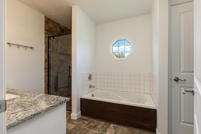 1020 Berkley Dr, Marshfield, MO 65706 - bathroom with a bath, vanity, and a stall shower