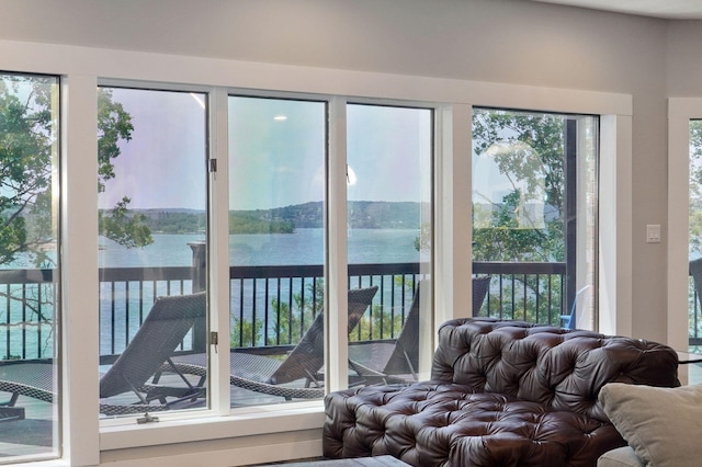 199 Cardinal Rd, Hollister, MO 65672 - sunroom / solarium featuring a water view