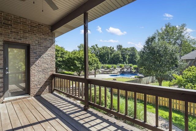 2661 E Ridgewood Dr, Springfield, MO 65804 - deck with a ceiling fan