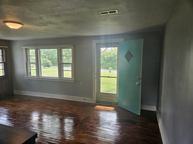 1713 Wall Rd, Mountain Grove, MO 65711 - entryway featuring healthy amount of natural light, dark wood-style floors, and a textured ceiling