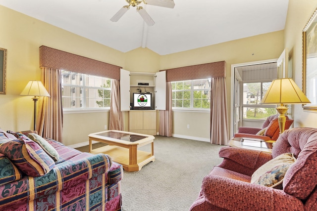 2800 Green Mountain Dr Unit 130A & D, Branson, MO 65616 - carpeted living room featuring baseboards and ceiling fan