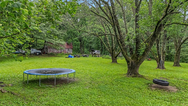 1215 Lanton Rd, West Plains, MO 65775 - view of green lawn featuring a trampoline