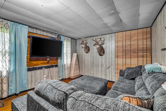 1215 Lanton Rd, West Plains, MO 65775 - living area featuring wood walls, plenty of natural light, and wood finished floors