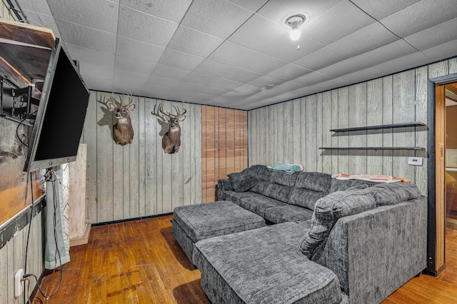 1215 Lanton Rd, West Plains, MO 65775 - living area featuring wood walls and hardwood / wood-style floors