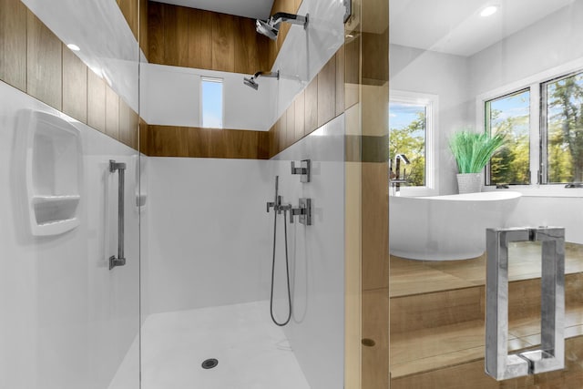 6298 E Summit View Dr, Springfield, MO 65809 - bathroom with a stall shower and a soaking tub