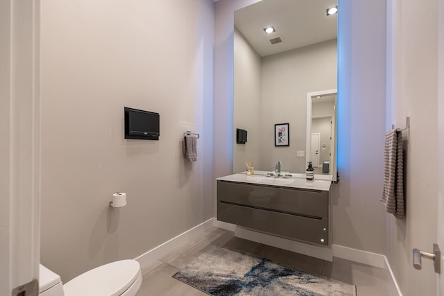 6298 E Summit View Dr, Springfield, MO 65809 - half bathroom featuring vanity and tile patterned flooring