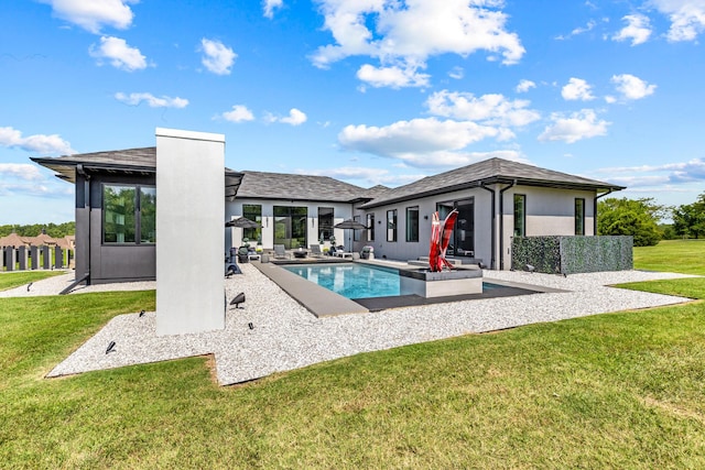 6298 E Summit View Dr, Springfield, MO 65809 - swimming pool featuring a patio and a lawn