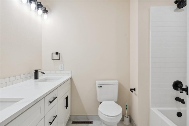 654 Rochester Rd, Sparta, MO 65753 - bathroom with double vanity, bathtub / shower combination, and tile patterned flooring