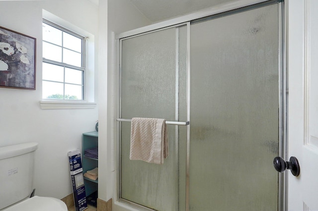 3711 W Farm Road 14, Brighton, MO 65617 - bathroom featuring a shower stall and toilet