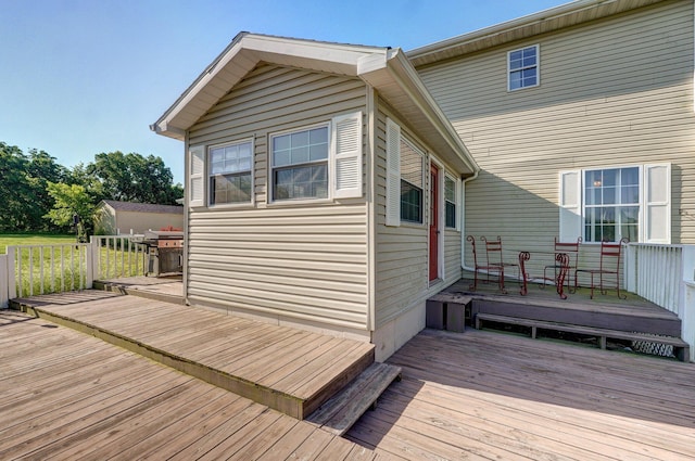 3711 W Farm Road 14, Brighton, MO 65617 - wooden deck with grilling area