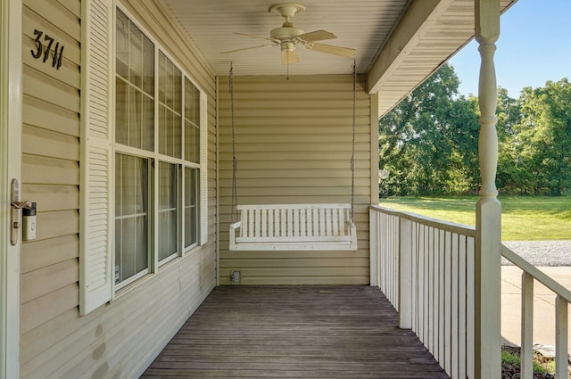 3711 W Farm Road 14, Brighton, MO 65617 - deck with a ceiling fan
