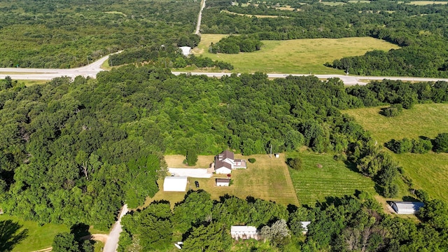 3711 W Farm Road 14, Brighton, MO 65617 - aerial view of property and surrounding area with a heavily wooded area and rural landscape