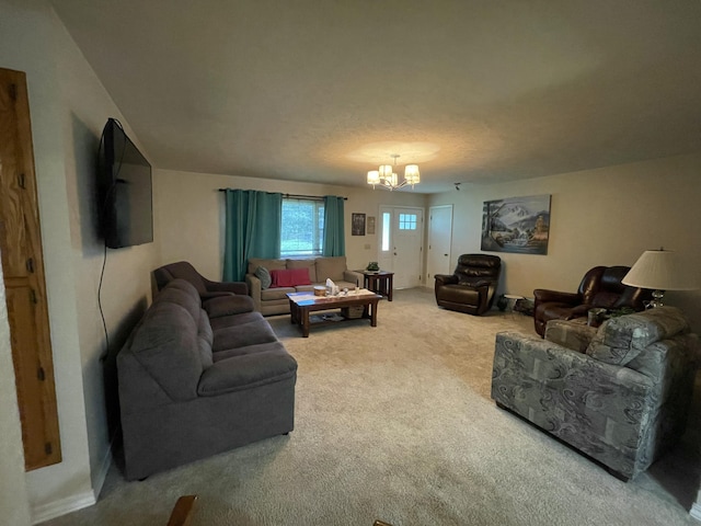 2105 Oakridge Dr, Ava, MO 65608 - living room with carpet floors and a chandelier