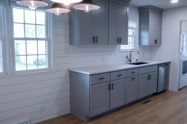 325 N Delaware Ave, Nixa, MO 65714 - kitchen featuring dishwasher, healthy amount of natural light, light wood-style floors, and light countertops