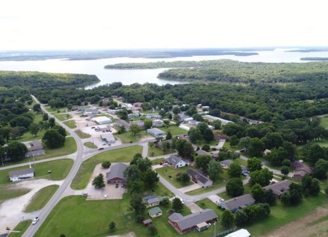 1301 W Blair Dr, Stockton, MO 65785 - aerial view of residential area featuring a nearby body of water and a forest