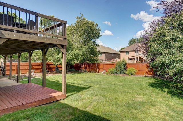 5150 S Dollison Ave, Springfield, MO 65810 - fenced backyard featuring a wooden deck and stairs