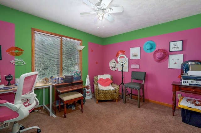 5150 S Dollison Ave, Springfield, MO 65810 - carpeted home office featuring ceiling fan