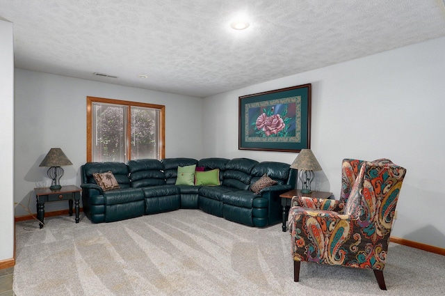 5150 S Dollison Ave, Springfield, MO 65810 - carpeted living area featuring baseboards and a textured ceiling