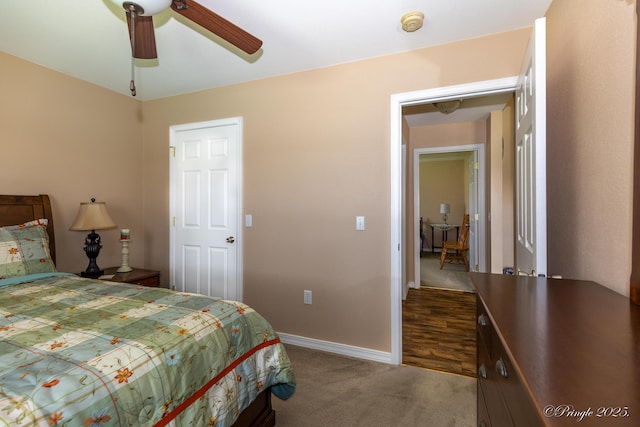 1704 Luna Dr, West Plains, MO 65775 - bedroom featuring dark carpet and a ceiling fan