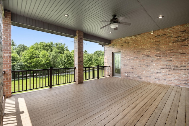 755 N Fallbrooke Ter, Springfield, MO 65802 - wooden deck with ceiling fan