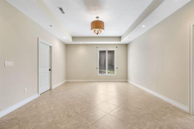 755 N Fallbrooke Ter, Springfield, MO 65802 - spare room with light tile patterned floors, a raised ceiling, and recessed lighting