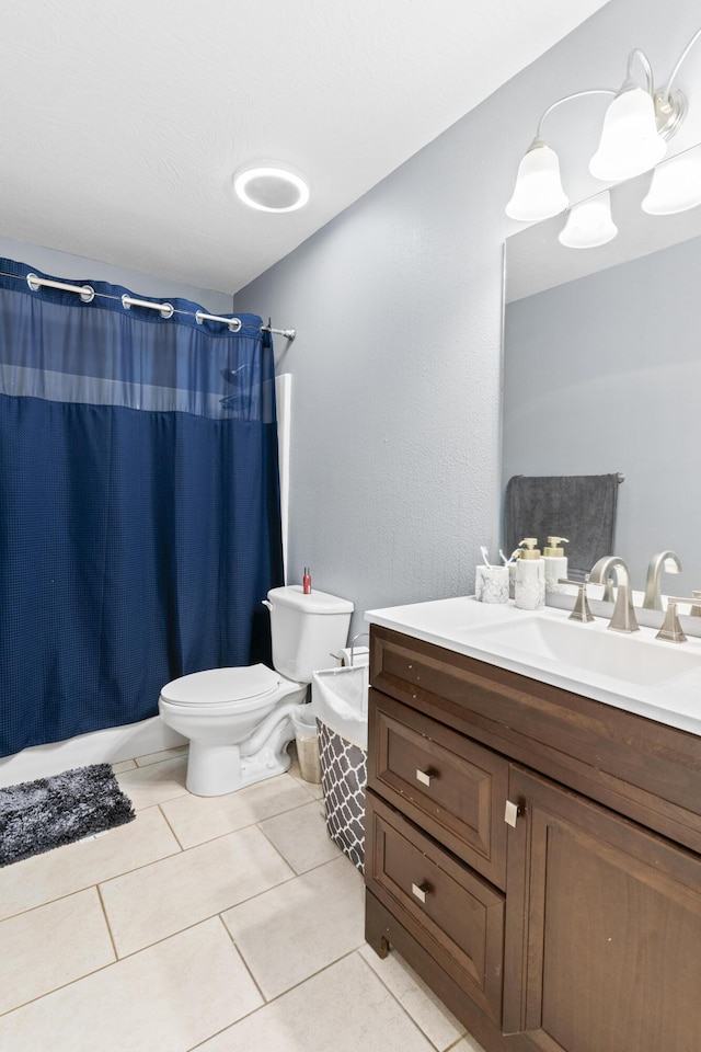 1917 Willoughby Rd, Clever, MO 65631 - bathroom with vanity, a shower with shower curtain, and tile patterned floors