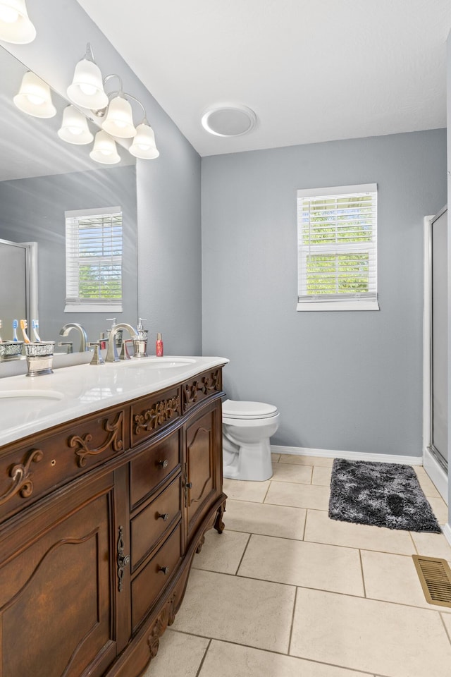 1917 Willoughby Rd, Clever, MO 65631 - full bath featuring a shower stall, double vanity, plenty of natural light, and tile patterned floors