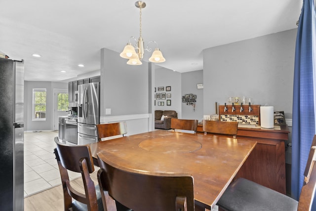 1917 Willoughby Rd, Clever, MO 65631 - dining area featuring a chandelier, recessed lighting, and light tile patterned flooring